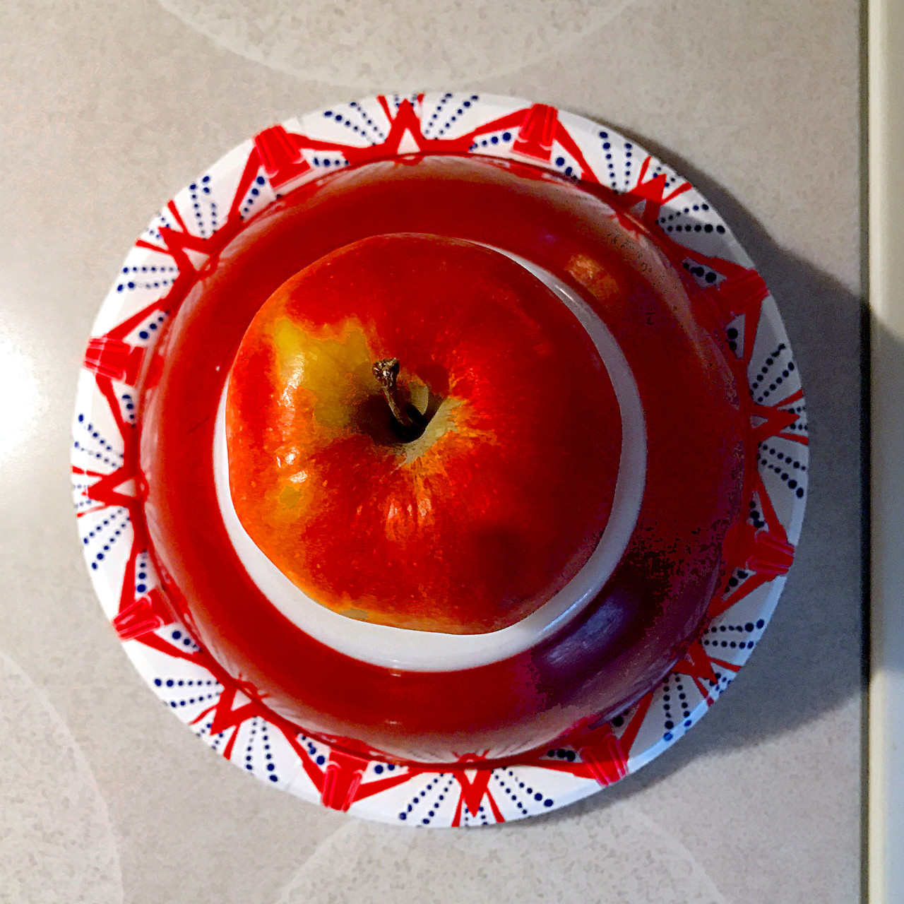 Red Decor: Pyrex Dishes With Apple -- Photo Courtesy of Bill Smith AKA ByzantiumBooks at Flickr